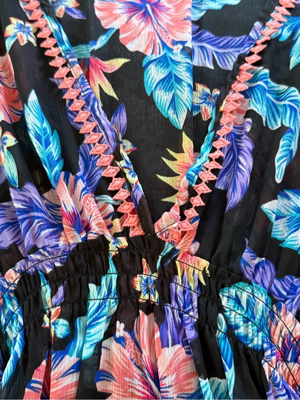 Miken Swim Floral V-Neck Cover Up